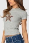 Edikted Narla Leopard Star T-Shirt