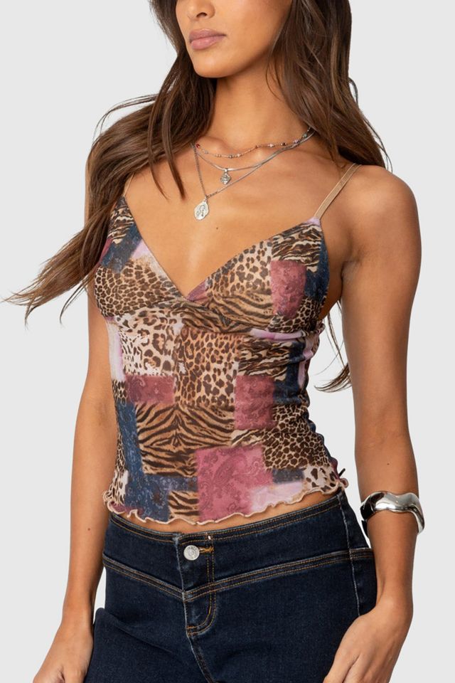 Edikted Mixed Animal Print Mesh Tank Top #2