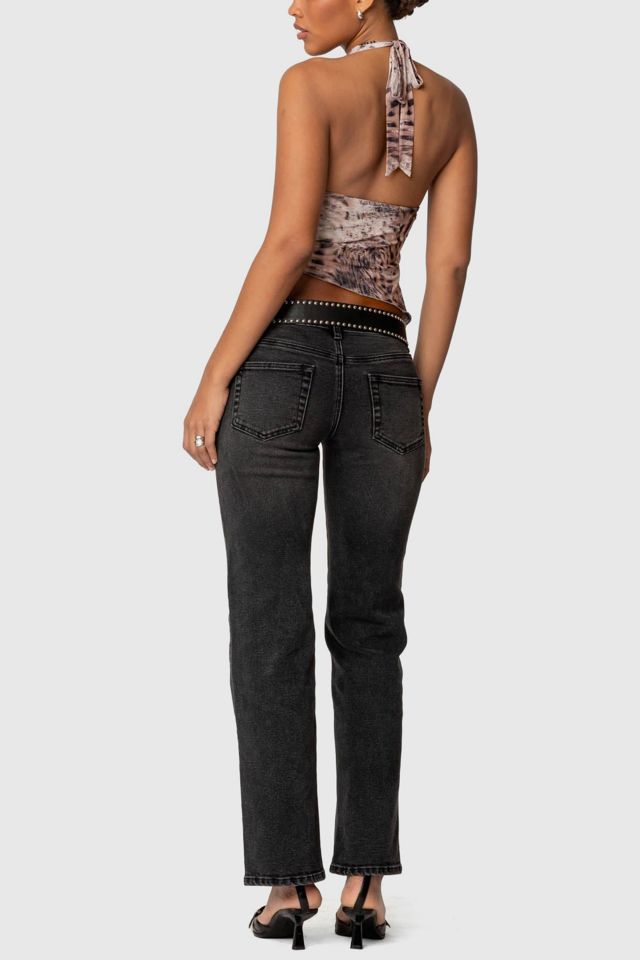 Edikted Leopard Mesh Asymmetric Halter Top #3