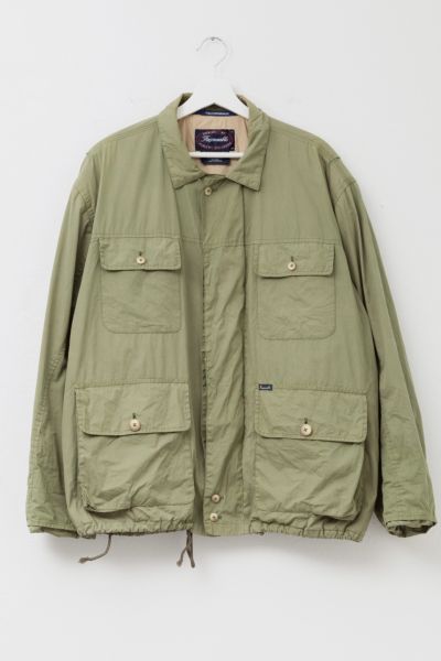 Vintage 1990s Faconnable Green Light Weight Safari Jacket
