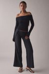 UO Feeling It Twill Low-Rise Wide Leg Trouser
