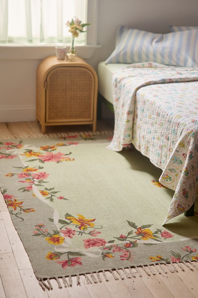 Blooming Bow Printed Woven Rug #1
