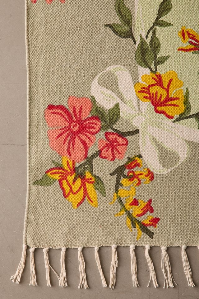 Blooming Bow Printed Woven Rug #3