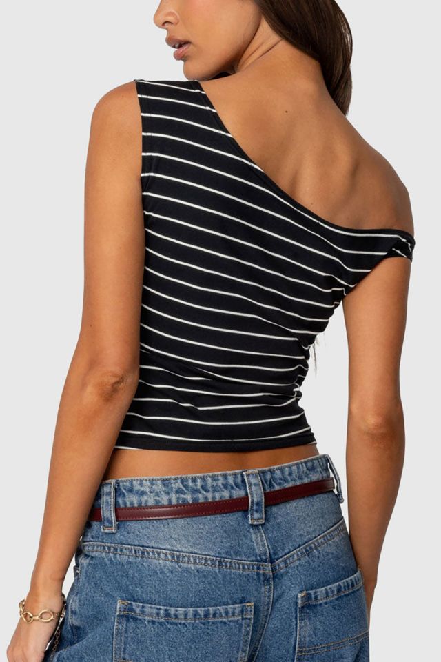 Edikted Keryn Striped Asymmetric Top #3