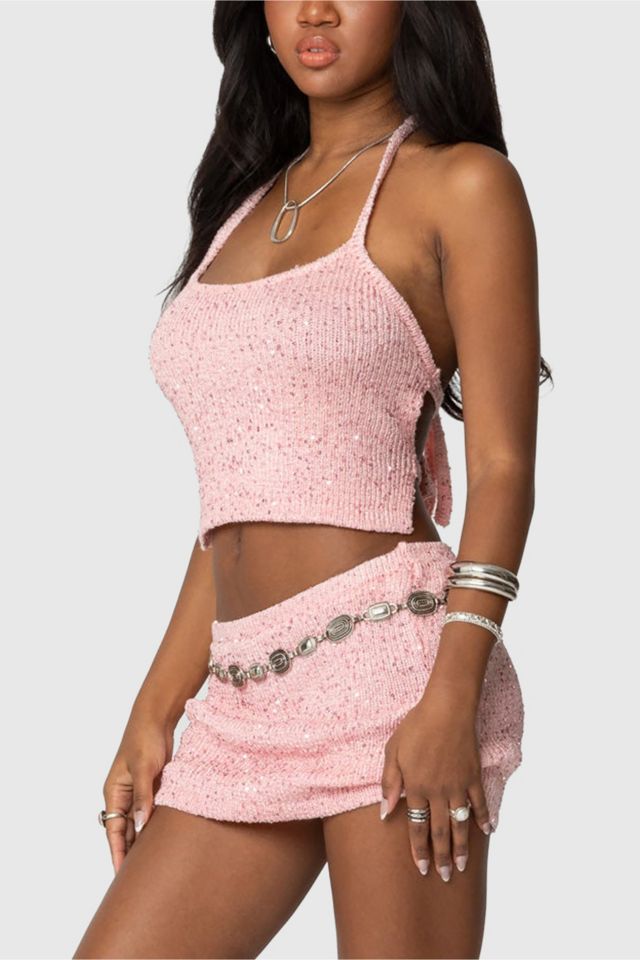 Edikted Shaylee Sequin Knit Mini Skirt #4