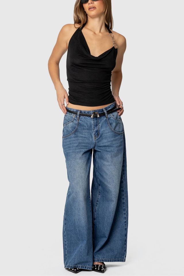 Edikted Rhia Cowl Neck Halter Top #1