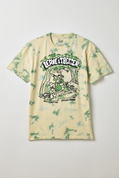 Parks Project X Yogi Bear Leave It Better Graphic Tie-dye Tee In Sage Tie Dye, Men's At Urban Outfitters In Multi