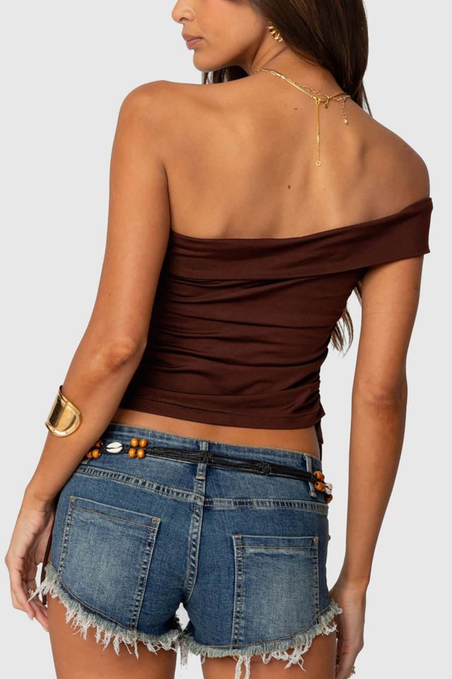 Edikted Yafa Asymmetric Off Shoulder Top #3