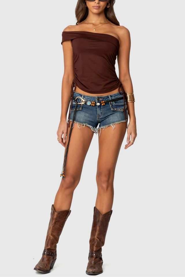 Edikted Yafa Asymmetric Off Shoulder Top #4
