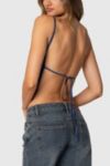 Edikted Backless Polka Dot Flyaway Tank Top