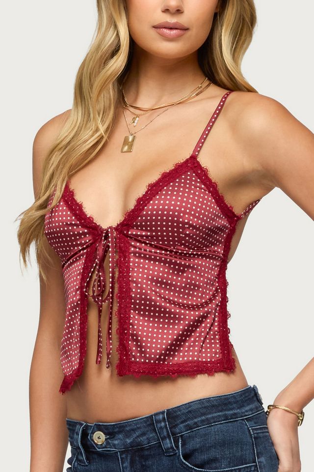Edikted Backless Polka Dot Flyaway Tank Top #2
