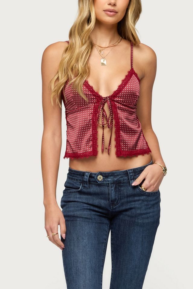 Edikted Backless Polka Dot Flyaway Tank Top #3