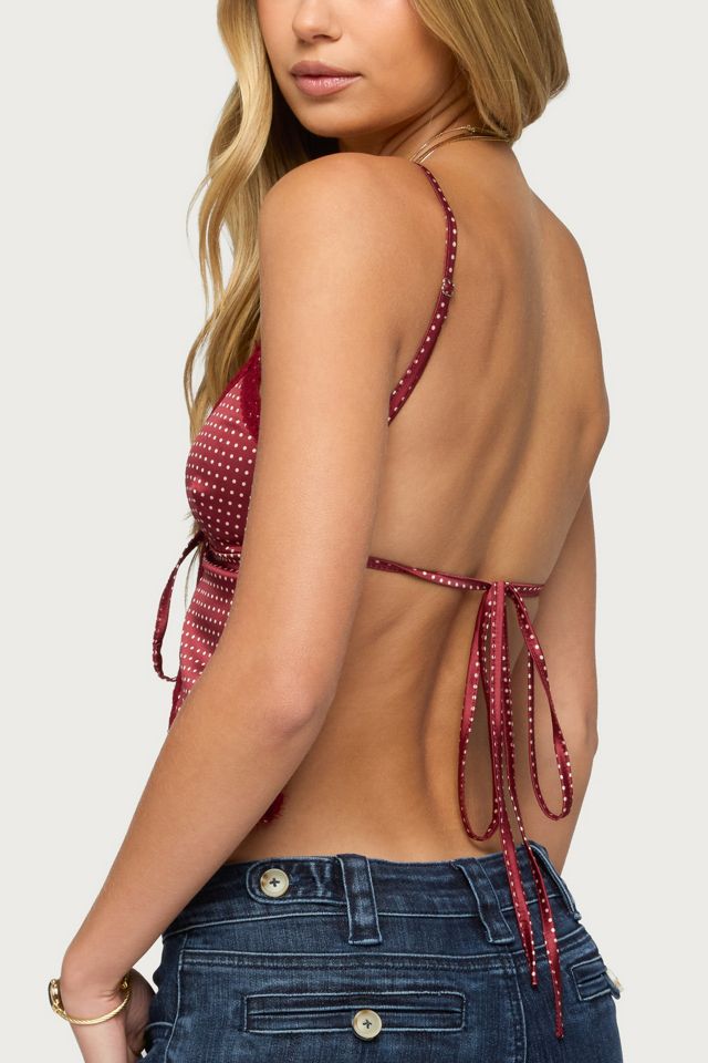 Edikted Backless Polka Dot Flyaway Tank Top | Urban Outfitters