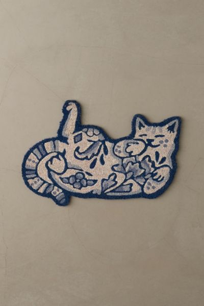 Delft Cat Shaped Coir Doormat