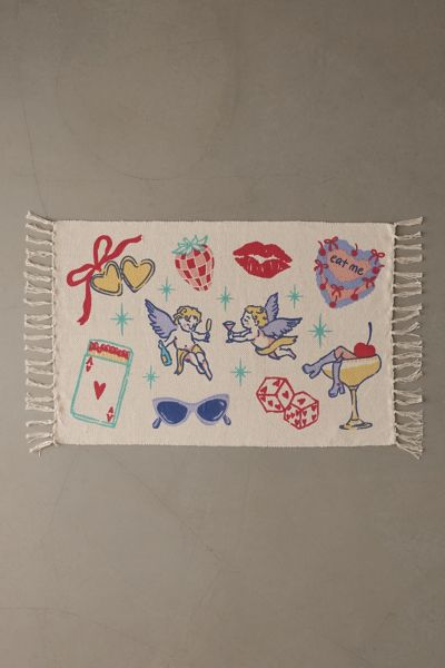 Urban Outfitters Cutie Collage Printed Woven Rug At  In Multi