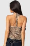 Edikted Tiger Printed Mesh Babydoll Top
