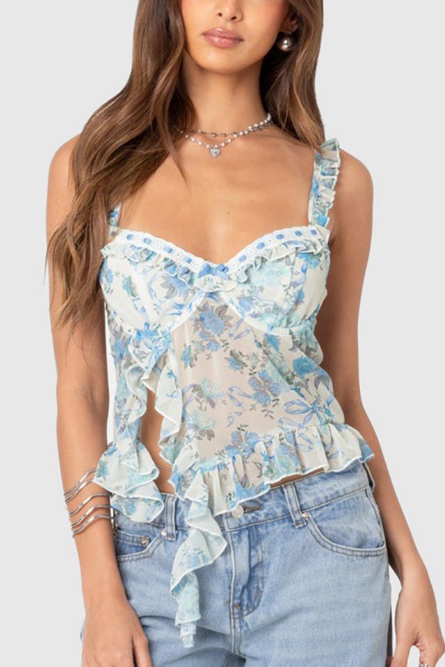 Edikted Cascade Ruffled Bra Top #3