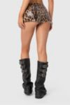 Edikted Sequin Leopard Printed Micro Shorts