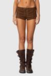 Edikted Sloane Faux Suede Micro Shorts