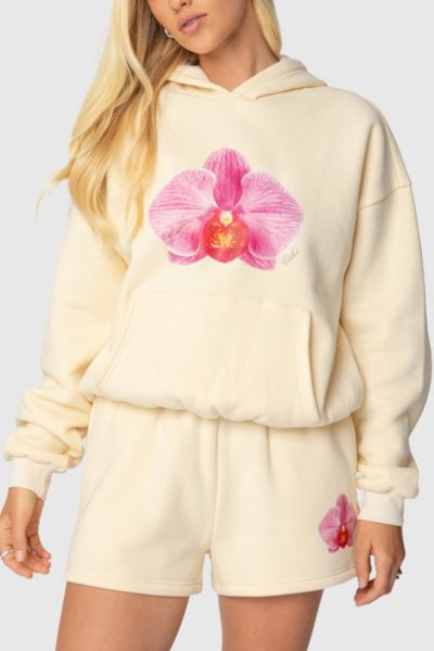 Edikted Orchid Babe Hoodie Sweatshirt In Yellow, Women's At Urban Outfitters