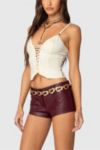 Edikted Melaney Faux Leather Micro Shorts