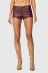 Edikted Melaney Faux Leather Micro Shorts