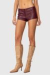 Edikted Melaney Faux Leather Micro Shorts