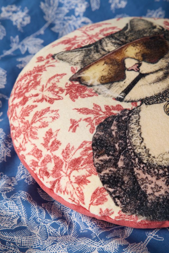 Renaissance Critters Velvet Throw Pillow #2