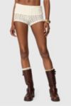 Edikted Rye Sheer Textured Foldover Shorts