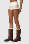 Edikted Rye Sheer Textured Foldover Shorts