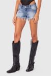 Edikted Erika Low Rise Frayed Denim Shorts