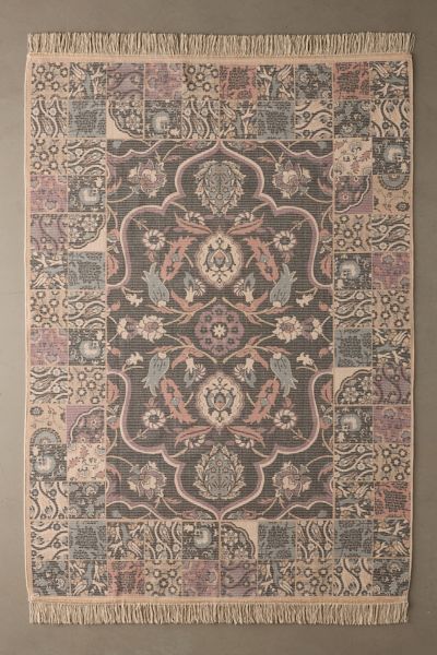 Urban Outfitters Azra Tile Printed Rug In Black At  In Multi