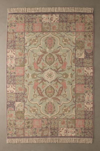 Urban Outfitters Azra Tile Printed Rug In Green At  In Green