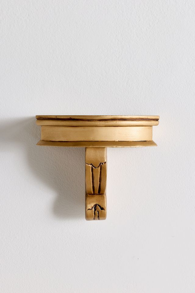 Corinne Carved Mango Wood Wall Shelf #4