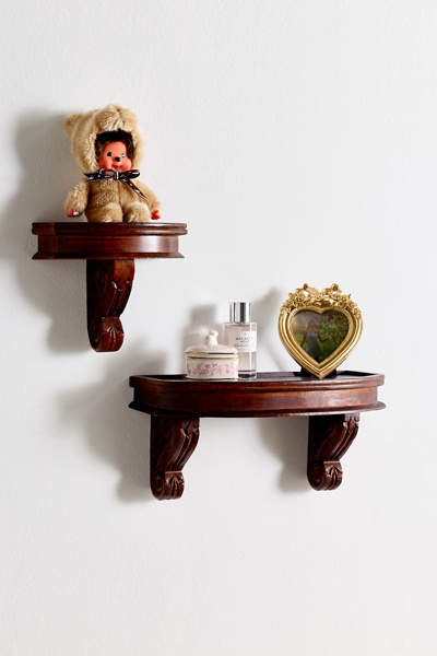 URBAN OUTFITTERS CORINNE CARVED MANGO WOOD WALL SHELF IN DARK BROWN AT URBAN OUTFITTERS
