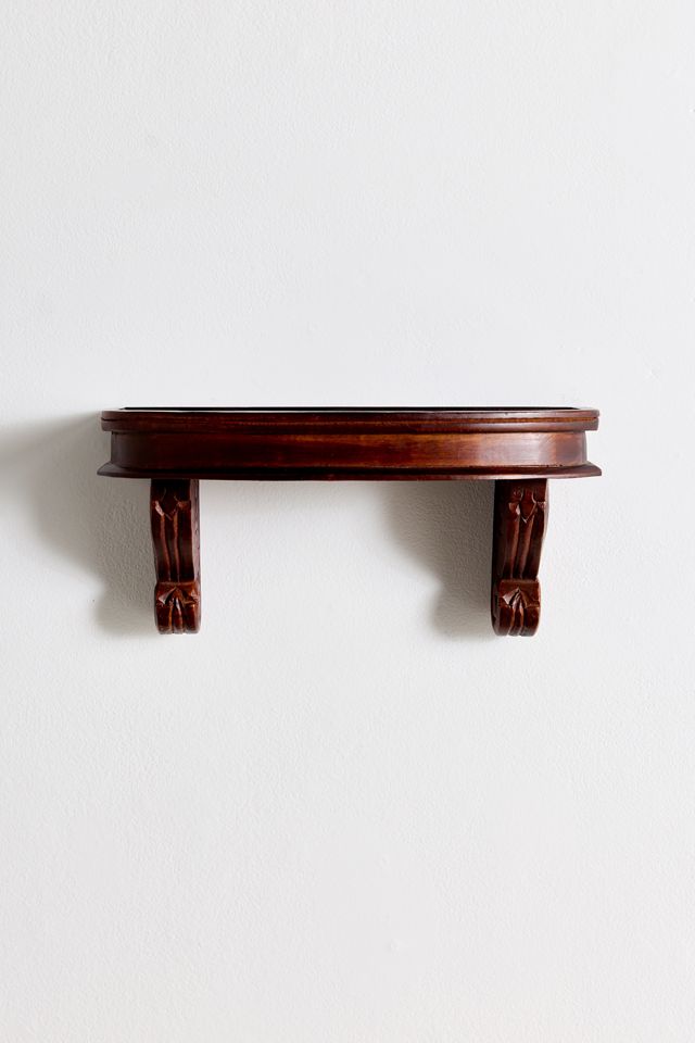 Corinne Carved Mango Wood Wall Shelf