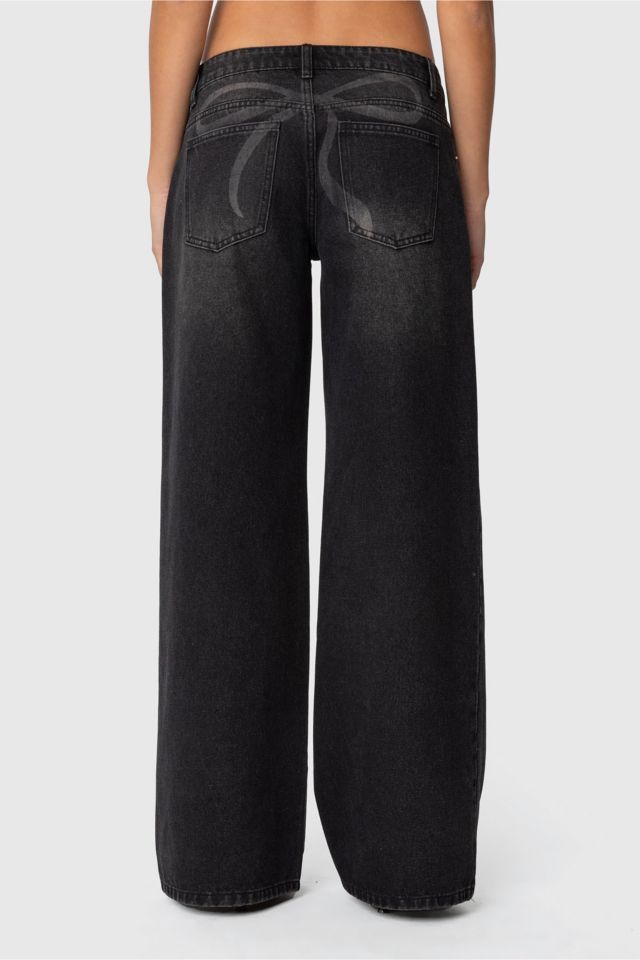 Edikted Vyxen Vintage Washed Low Rise Jeans #3