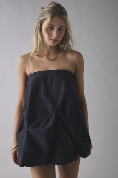 UO Wanderlust Strapless Gathered Bubble Mini Dress