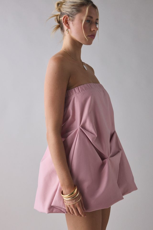 UO Wanderlust Strapless Gathered Bubble Mini Dress #1