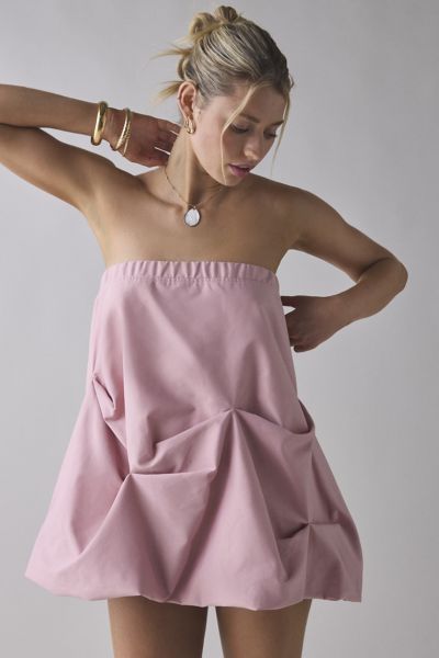 Robe mini bouffante froncée sans bretelles UO Wanderlust