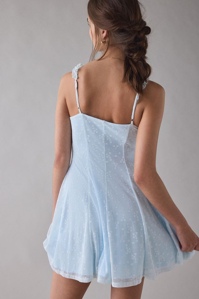 UO Just Like Magic Ruffled Milkmaid Mini Dress #2