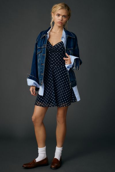 UO Over The Horizon Chiffon Fit-And-Flare Mini Dress