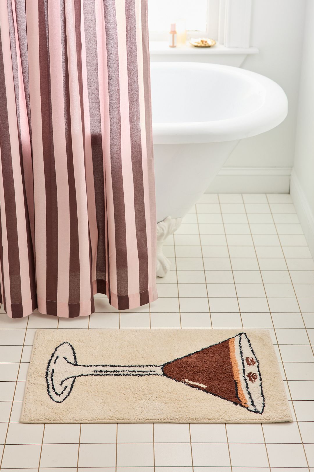 Espresso Martini Plush Tufted Bath Mat - Cream, ONE SIZE
