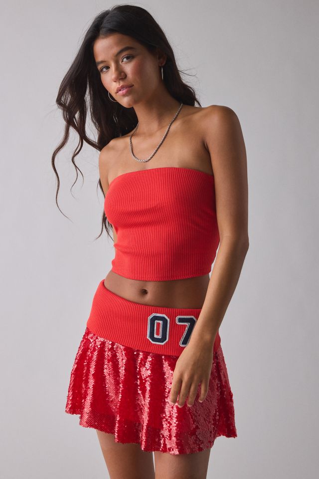 UO Good Game Chaser Tube Top + Sequin Skirt 2-Piece Set #3