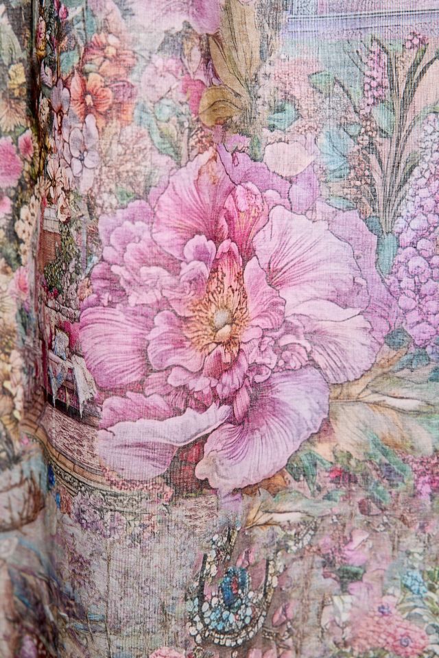 Yara Whimsical Floral Patterned Shower Curtain #1