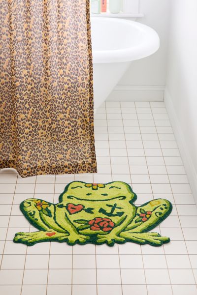 Urban Outfitters Tatted Frog Shaped Tufted Bath Mat In Green At  In Green