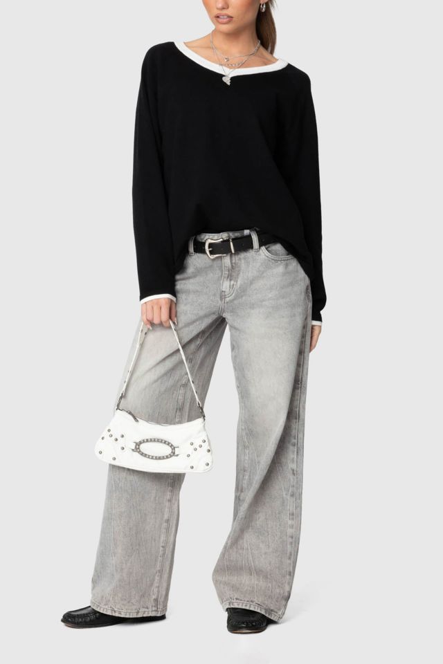 Edikted Magda Low Rise Acid Wash Jeans #1