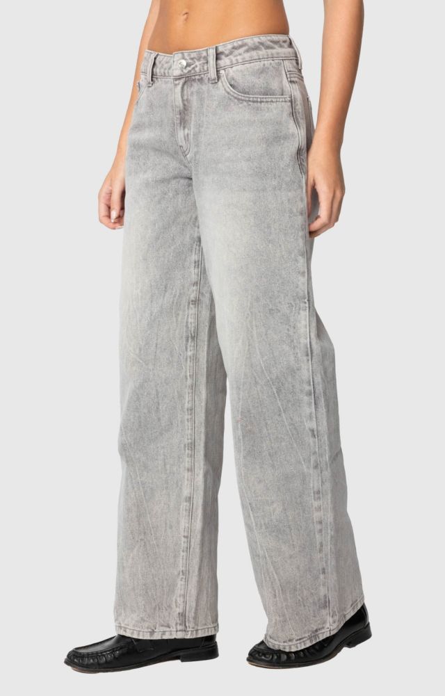 Edikted Magda Low Rise Acid Wash Jeans #2