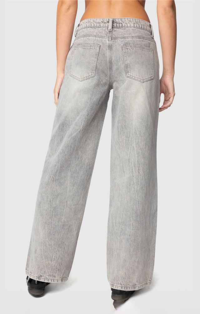 Edikted Magda Low Rise Acid Wash Jeans #4