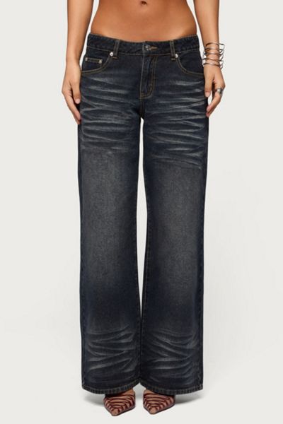 Edikted Magda Low Rise Acid Wash Jean